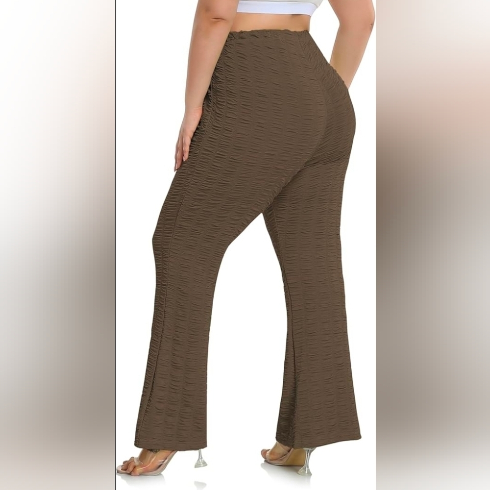 Zerdocean Brown Yoga Flare Bootcut Pants Sz 2X
